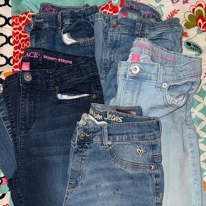 5 pairs Girls Skinny Jeans Bundle - Assorted Blue Washes